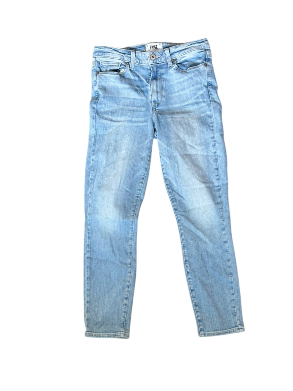 PAIGE Hoxton Crop Jeans Light Wash High Rise Straight Leg Size 27